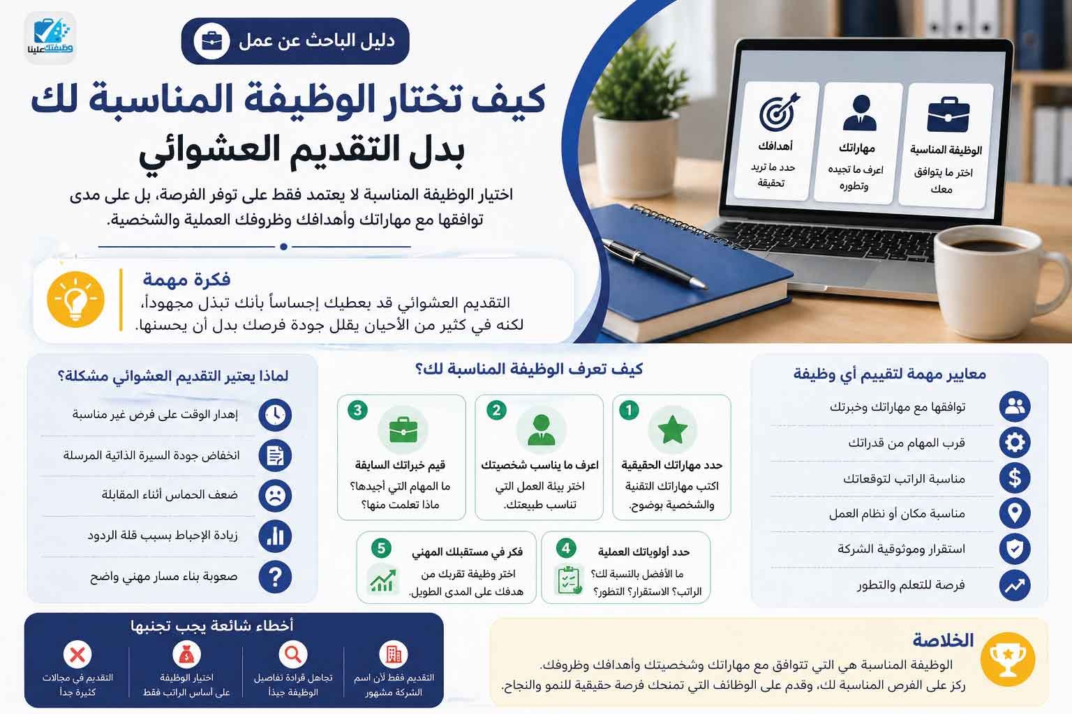 كيف تختار الوظيفة المناسبة لك بدل التقديم العشوائي