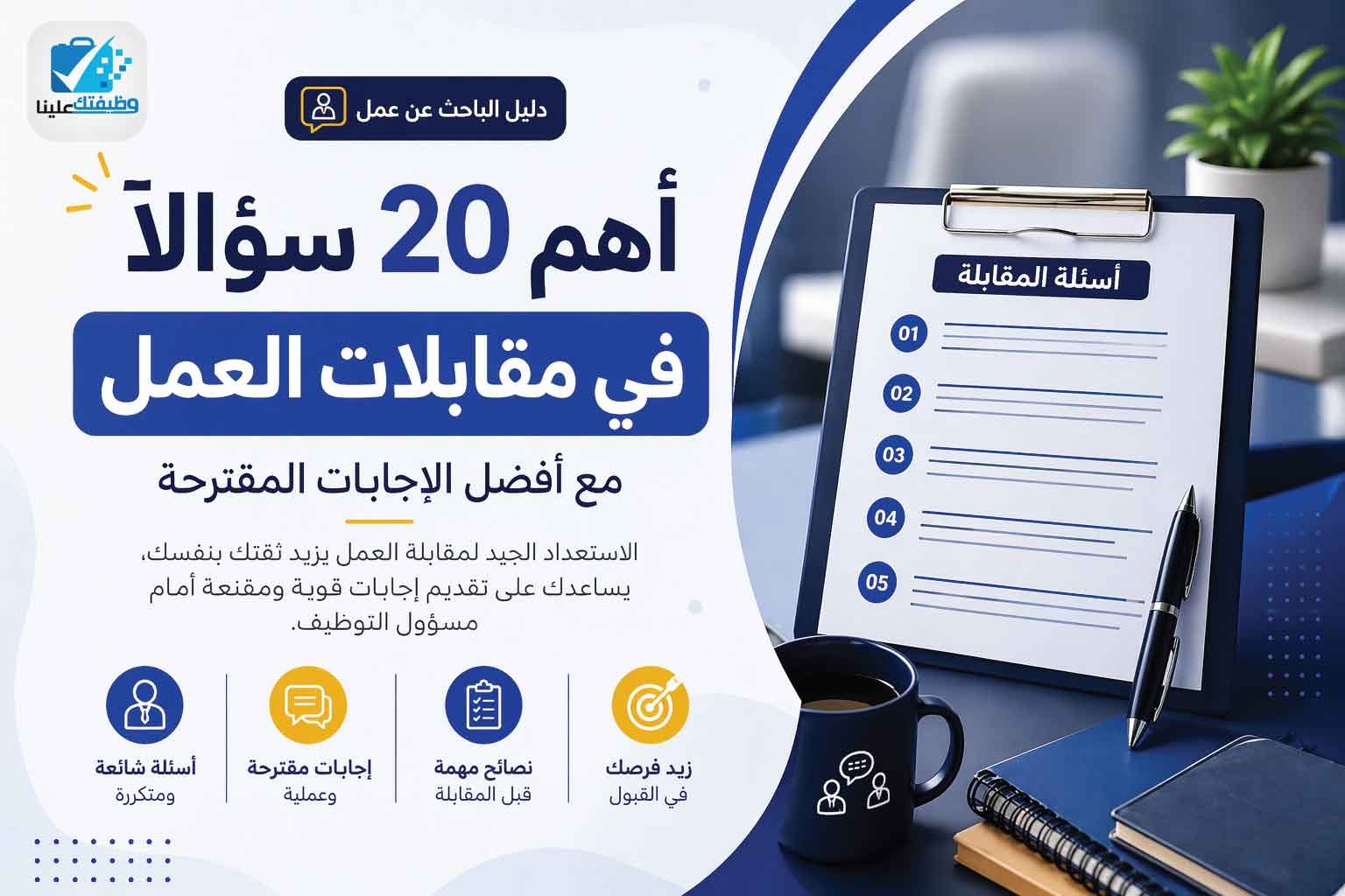أهم 20 سؤالًا في مقابلات العمل مع أفضل الإجابات المقترحة