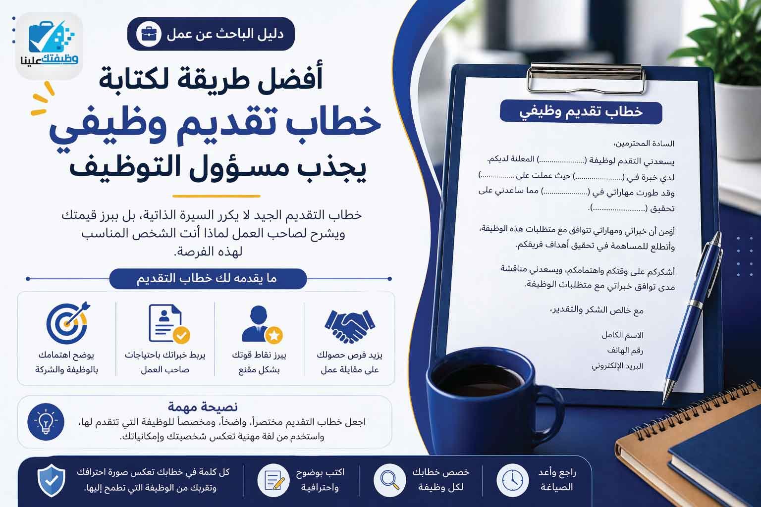أفضل طريقة لكتابة خطاب تقديم وظيفي يجذب مسؤول التوظيف
